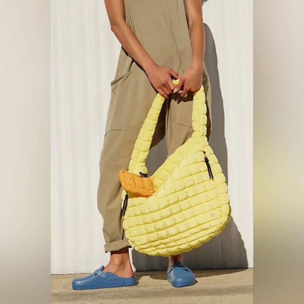 Free People Movement Quilted Carryall Bag NWT Sour Citrus - Picture 6 of 8